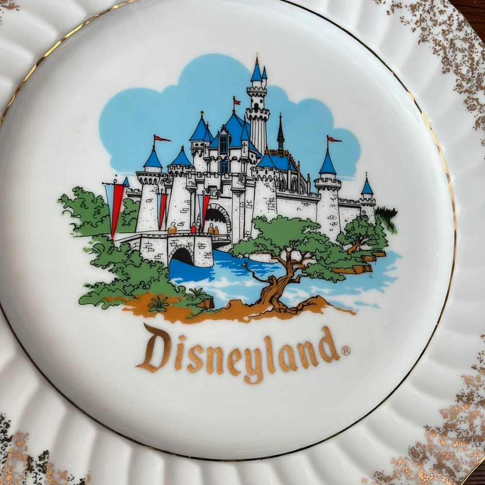 Vintage Disneyland Plate Wall Decor Art MCM Decoration Castle Disney California